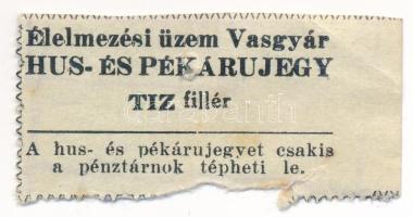 Diósgyőr ~1920. 10f "Diósgyőri Vas- és Acélgyár hús- és pékárujegy" bélyegzésekkel, sárga T:XF Adamo DIO-7.1.1