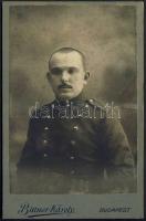 cca 1890 Rendőr keményhátú fotója , Bittner Károly   fényképész műterme, Budapest / Policeman vintage photo 11x17 cm