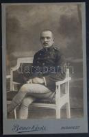 cca 1890 Rendőr keményhátú fotója , Bittner Károly   fényképész műterme, Budapest / Policeman vintage photo 11x17 cm