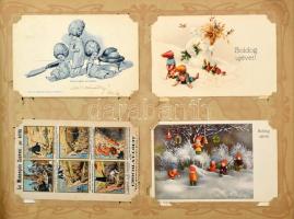 38x22 cm-es, vászon borítású, régi, nyomott, aranyozott festett 192 férőhelyes albumban 192 régi kép...