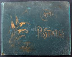 38x22 cm-es, vászon borítású, régi, nyomott, aranyozott festett 192 férőhelyes albumban 192 régi kép...