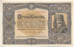 1920. 50K "5a014 908905", "Orell Füssli Zürich" nyomdahely jelöléssel T:XF Adamo K25