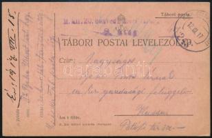 1917 Tábori posta levelezőlap M. kir. 20. honvéd tábori (...) + EP 243