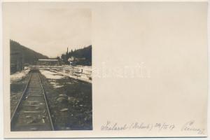 1917 Szalárd, Salard; vasútvonal télen / WWI K.u.K. military, railway line in winter. photo