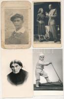 63 db fotólap 1920-as évektől kb. 1960-as évekig, sok jelzett, pecséttel vagy matricával, családi, c...