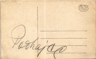 Pidhaitsi, Podhajce; osztrák-magyar katonák egy romos épületnél / WWI K.u.K. military, group of sold...