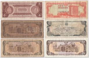 Dominikai Köztársaság 1972-1998. 1P-100P (6xklf) T:F,VG közte tűzőgép lyuk
Dominican Republic 1972-...