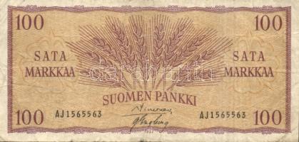 Finnország 1957. 100M T:III + 1963. 1M T:I