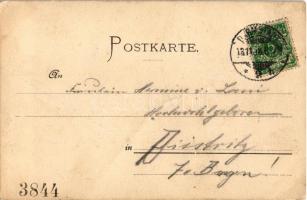 1898 (Vorläufer) Darmstadt, kézzel rajzolt képeslap / hand-drawn art postcard (lyuk / pinhole)