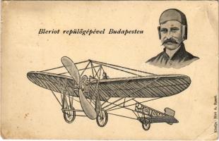 1909 Budapest, Bleriot repülőgépével Budapesten. Biró A. kiadása (EM)