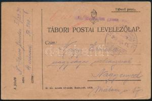 1918 Tábori posta levelezőlap TP 290