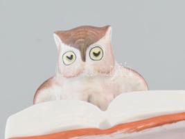 Drasche 2 darab könyvön ülő bagoly figura. Jelzett, hibátlan, m: 7 cm