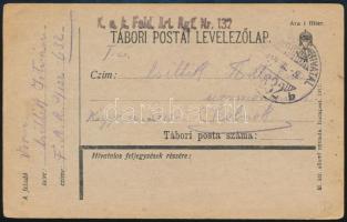 1918 Tábori posta levelezőlap K.u.k. Feld. Art. Rgt. Nr. 132. TP 632