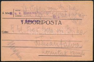 1915 Tábori posta levél K.u.k. Husarenregiment Nr. 4. / s. Eskadron + TP 62
