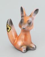 Iparművész Kerámia róka. Jelzett, kis kopással, m: 11,5 cm