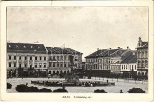 Arad, Szabadság tér, Porter Vilmos nagyáruháza, üzletek / square, shops (EB)