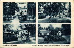 Balatonlelle, Ferenc József kereskedelmi kórház üdülőtelepe, főépület, étterem, park, belső homlokzat (EK)