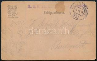 1918 Tábori posta levelezőlap K.u.k. 24. Eisenbahn Kompagnie + (...) 552