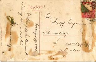 1917 Tusnádfürdő, Baile Tusnad; Sólyomkő, csónakázók. Adler Alfréd / Piatra Soimilor, boat trip (rag...