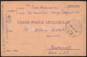 1914 Tábori posta levelezőlap K.u.k. INFANTERIEREGIMENT No. 86. / 2. MARSCHBATAILLON. + TP 151