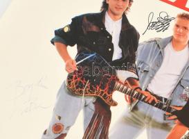 cca 1990 Első Emelet - Kis generáció poszter, rajta az albumon közreműködő zenészek aláírásaival: Bo...