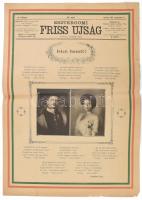 1915 Az Esztergomi Friss Ujság aug. 11- i száma, címlapon Károly trónörökös és Zita hercegné képével és üdvözlésükre írt verssel beszakadással