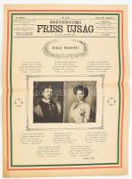 1915 Az Esztergomi Friss Ujság aug. 11- i száma, címlapon Károly trónörökös és Zita hercegné képével és üdvözlésükre írt verssel jó állapotban