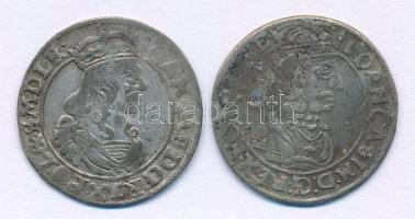 Lengyelország 1662AT 6gr Ag &quot;II. János Kázmér&quot; (2db) T:F Poland 1662AT 6 Groszy Ag &quot;Johann Kasimir II&quot; (2pcs) C:F