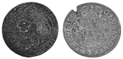 Lengyelország 1663AT 6gr Ag "II. János Kázmér" (2db) T:F
Poland 1663AT 6 Groszy Ag "...