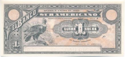 Ecuador / Banco Sur Americano 1920. 1S T:UNC Ecuador / Banco Sur Americano 1920. 1 Sucre C:UNC Krause P#S251