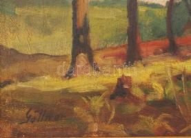 Göllner Elemér (1898-1972): Irtás, 1934. Olaj, vászon. Jelezve balra lent, hátoldalán autográf felir...