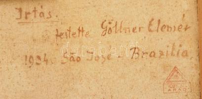 Göllner Elemér (1898-1972): Irtás, 1934. Olaj, vászon. Jelezve balra lent, hátoldalán autográf felir...