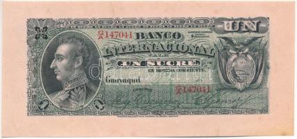 Ecuador 1886-1894. 1S T:AU kis folt Ecuador 1886-1894. 1 Sucre C:AU small spot Krause P#S172