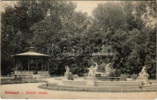 Kolozsvár, Cluj; sétatér, szökőkút. Fabritius Erik és társa kiadása / promenade, fountain