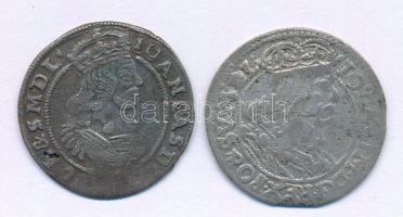 Lengyelország 1666AT 6gr Ag "II. János Kázmér" (2db) T:VF,F Poland 1666AT 6 Groszy Ag "Johann Kasimir II" (2db) C:VF,F