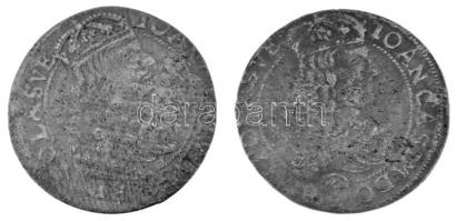 Lengyelország 1667TL-B 6gr Ag &quot;II. János Kázmér&quot; (2db) T:VF,F Poland 1667TL-B 6 Groszy Ag &quot;Johann Kasimir II&quot; (2db) C:VF,F