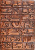 Kovács Margit (1902-1977): Történelmi relief. Engóbozott kerámia, jelzett: múzeumi másolat. Minimális kopottsággal, 27x18,5 cm