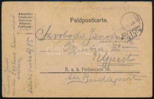 1918 Tábori posta levelezőlap M. KIR. HONVÉD TÜZÉRSÉGI MÉRŐ SZAKASZ + TP 415 b