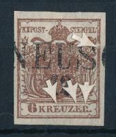 1850 6kr HP I. túlfestékezett nyomat, kiemelt középrész, sok lemezhiba NEUS(OHL)