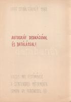 Kocsis Imre (Makó, 1940 - Szentendre, 2015; festő, grafikus) ülő, íróasztali dedikált portréja a vel...