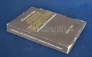 Szimonidesz Lajos: Jézus Krisztus a Harmadik Birodalomban. A most vitatott kérdések. - A régi ,,Jézus élete"-kutatás. - A kutatás további lehetőségei és várható eredményei. [Budapest, 1937]. Rekord kiadás (Viktória ny.) 391 + [1] p. Egyetlen kiadás. Szimonidesz Lajos (1884-1965) evangélikus lelkész részleteiben is ismerteti a Harmadik Birodalomban kibontakozó zsidóság- és kereszténységellenes vallási nézeteket. A címoldal verzóján régi tulajdonosi bélyegzés. Fűzve, enyhén sérült kiadói borítóban.