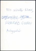 Kútvölgyi Mihály (1944-2023): Konrád György (1933-2019) Kossuth-díjas író, szociológus. A hátoldalon...