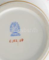 Herendi Apponyi purpur mintás bonbonier, rózsa fogóval. Jelzett, hibátlan, d: 9,5 cm