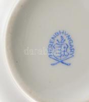 Herendi eton mintás cukortartó, virág fogóval, fedele hiányos, m: 10 cm