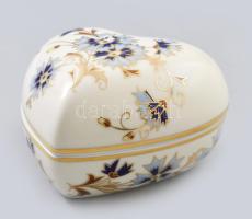 Zsolnay búzavirág mintás bonbonier. Jelzett, hibátlan, 11,5x11,5 cm