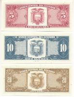 Ecuador 1988. 5S-20S (3xklf) T:UNC,AU
Ecuador 1988. 5 Sucres - 20 Sucres (3xdiff) C:UNC,AU