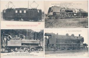 Francia vasút, gőzmozdonyok, vonatok - 38 db régi használatlan képeslap / French Railways, locomotives, trains - 38 pre-1945 unused postcards (Collection F. Fleury)