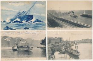 17 db RÉGI francia képeslap: hajózás, kikötők / 17 pre-1945 French postcards: shipping, ports