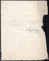 Hajdu Tibor, dr. (1858-1918.) pannonhalmi főapát, teológiai doktor autográf aláírással ellátott levele