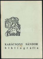 Karácsony Sándor önállóan megjelent műveinek bibliográfiája. Összeáll.: Karacs Zsigmond. Debrecen, 1986, (Megyei Könyvtár sokszorosító műhelye-ny.), 38+(2) p. Kiadói tűzött papírkötés, a borítón kis folttal. Megjelent 500 példányban.